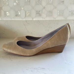 New! Cole Haan NikeAir Tan Textured Leather Wedges, Nike Air